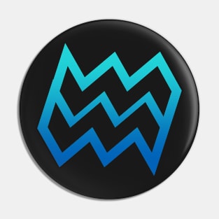 Aquarius Light Blue Gradient Outline Pin