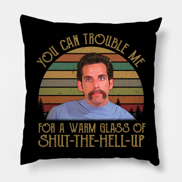 You Can Trouble Me For A Warm Glass Vintage Retro Pillow by ErikBowmanDesigns