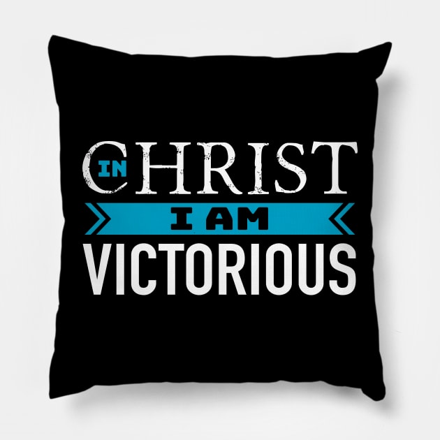 In Christ I am victorious Pillow by thelamboy