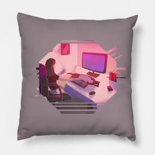 Cosy computer time Pillow