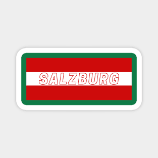 Salzburg City in Austria Flag Colors Stripes Magnet