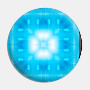 Mystical cross on a light blue background. Strength of Christians Pin