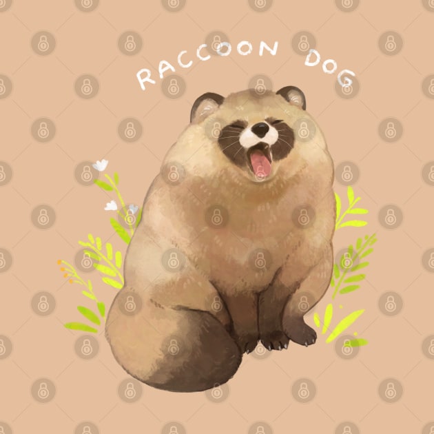 Yawning Raccoon Dog by You Miichi
