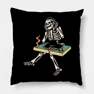 Dj Skull, Musician Skull, Musician Skeleton, Dj Lover Pillow