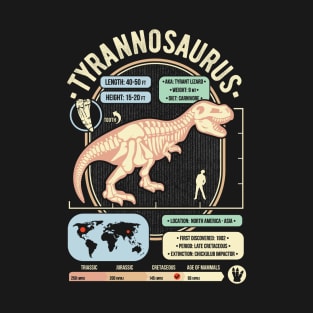 Dinosaur Facts - Tyrannosaurus T-Rex Science & Anatomy Gift T-Shirt