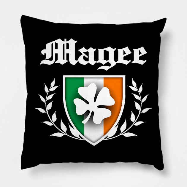 Magee Shamrock Crest Pillow by robotface