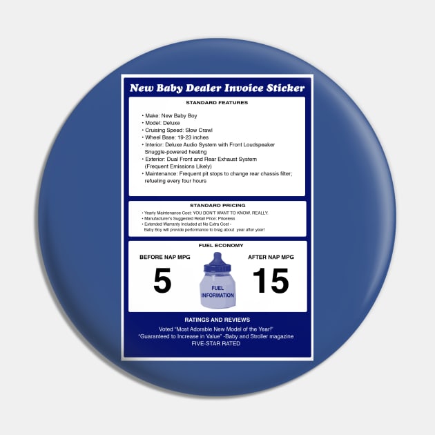 Baby Boy Sticker Shock Pin by PopCultureShirts