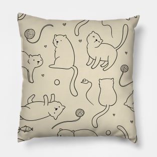 Lineart Purr Pillow