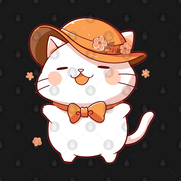 Kawaii cat ready for Thanksgiving diner by Retroprints
