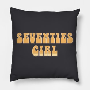 Seventies Girl 1970s Vintage Retro Pillow