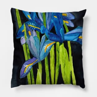 Wild Dwarf Irises Watercolor on Yupo Pillow