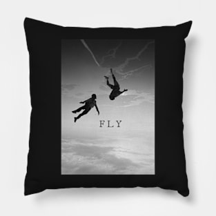 FLY - Skydriving photo parachute - B&W Pillow