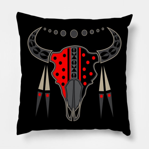 Buffalo Nation "Red" Pillow by melvinwareagle