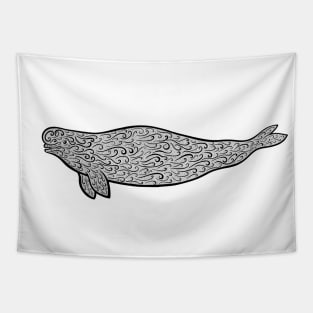 Beluga Whale Ink Art - cool animal design - white Tapestry