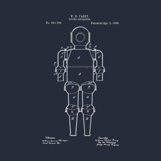 Vintage Scuba Diving Suit 1898 by hokumandhooey