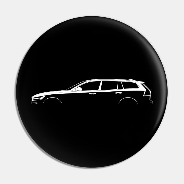 Volvo V60 (2018) Silhouette Pin by Car-Silhouettes