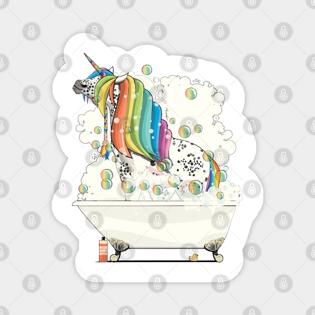 Unicorn in the Bath Magnet by InTheWashroom