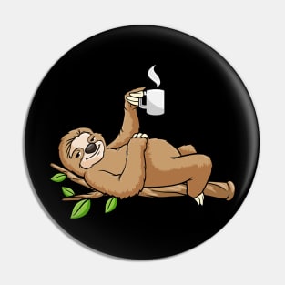 Beautiful sloth is drinking a cup coffee Pin