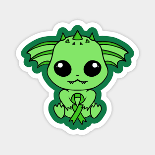 Cute Creature Holding an Awareness Ribbon (Green) Magnet