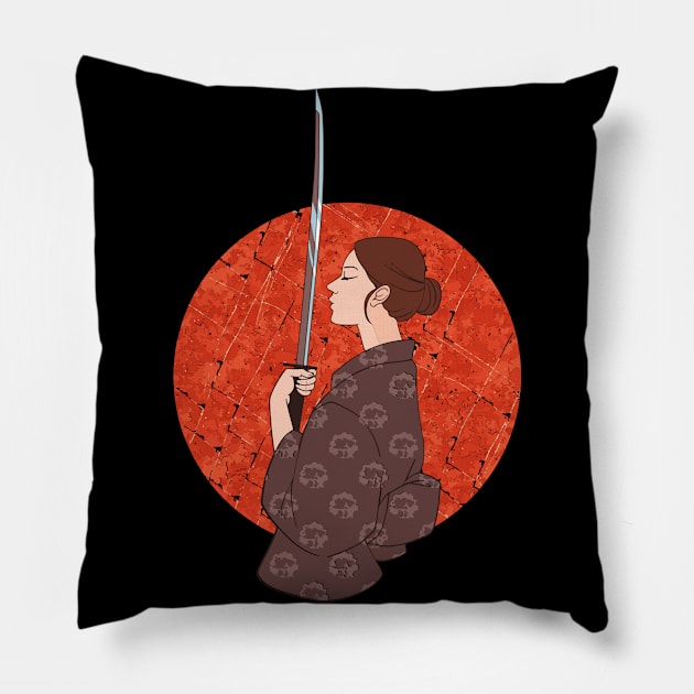 Samurai-ette Pillow by gdimido