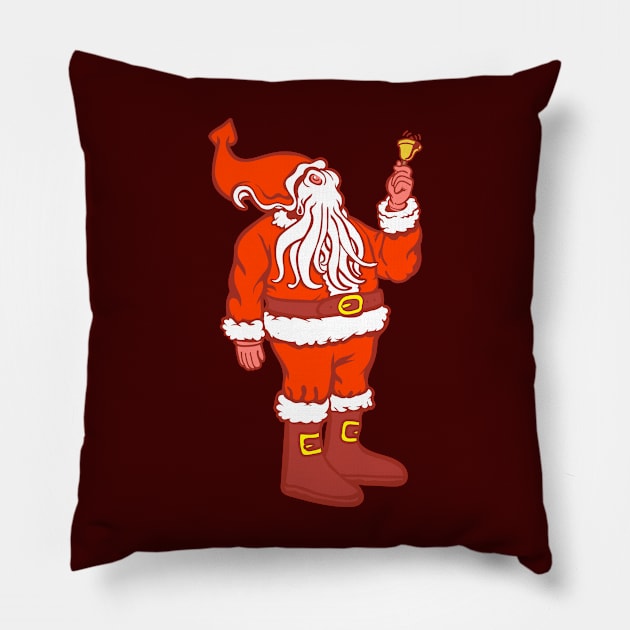 Santa Squid Pillow by Peppermint Narwhal