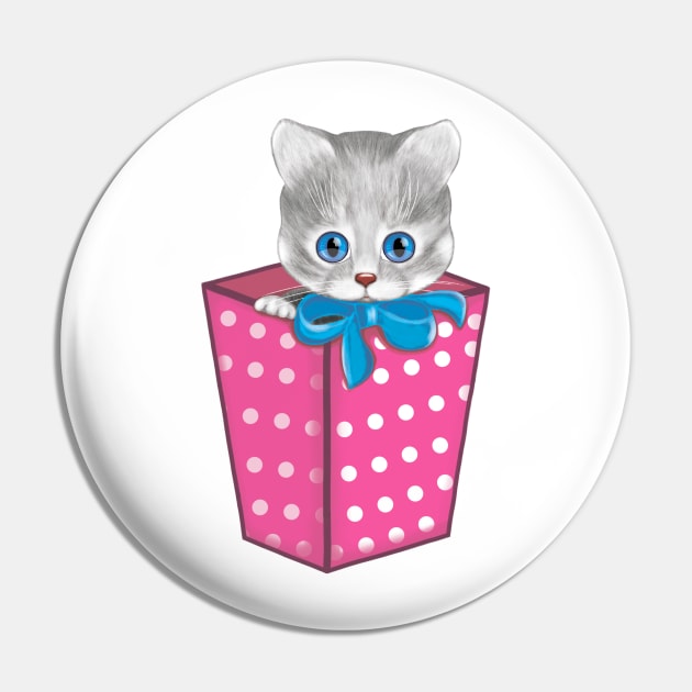 kitten as a gift Pin by miladigiart