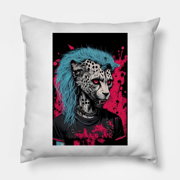 Emo Cheetah Pillow by TortillaChief