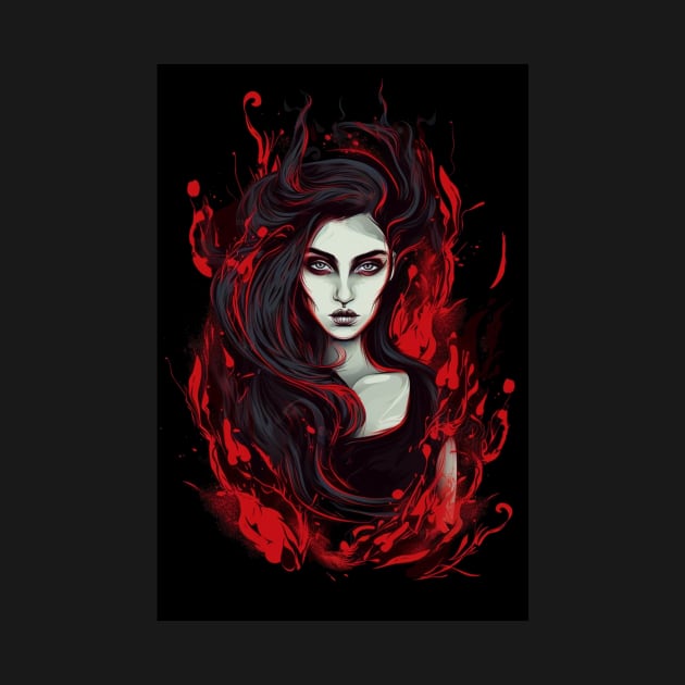 Gothic Woman in Flames by RichieDuprey