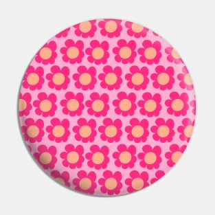 Neon Pink Daisy Pattern Pin