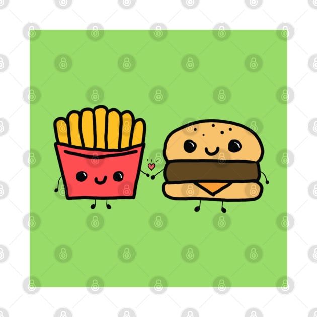 Kawaii fries and burger by SturgesC