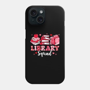 Library Squad Book Leopard Hearts Librarian Valentine_s Day Phone Case