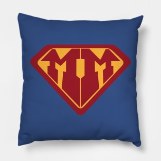 Measuring Man logo (faded filmstrip colors) Pillow