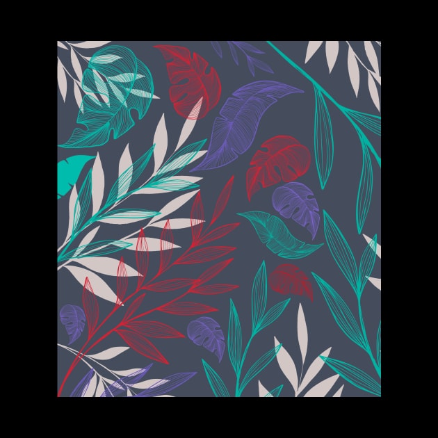 Pattern with tropical plants by magenta-dream