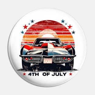 4th Of July - Corvette Pin