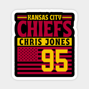 Kansas City Chiefs Chris Jones 95 American Flag Football Magnet