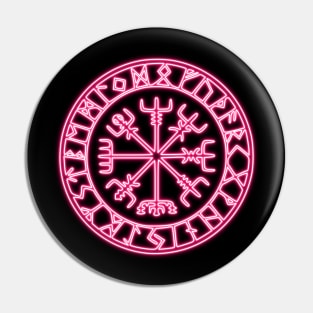 Pink Neon Vegvisir Pin