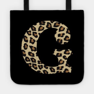 Letter G Leopard Cheetah Monogram Initial Tote