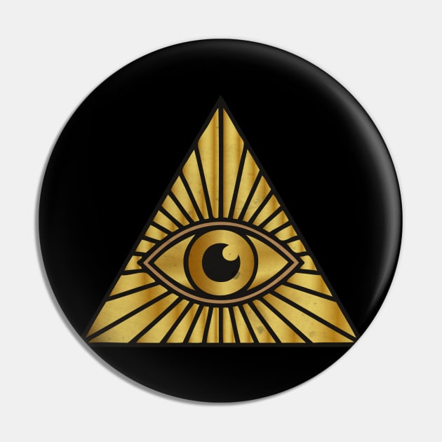 Gold Illuminati Pin by CTShirts