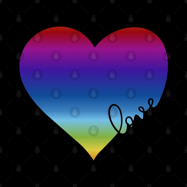 Rainbow Love Heart Pride Design by Wanderer Bat