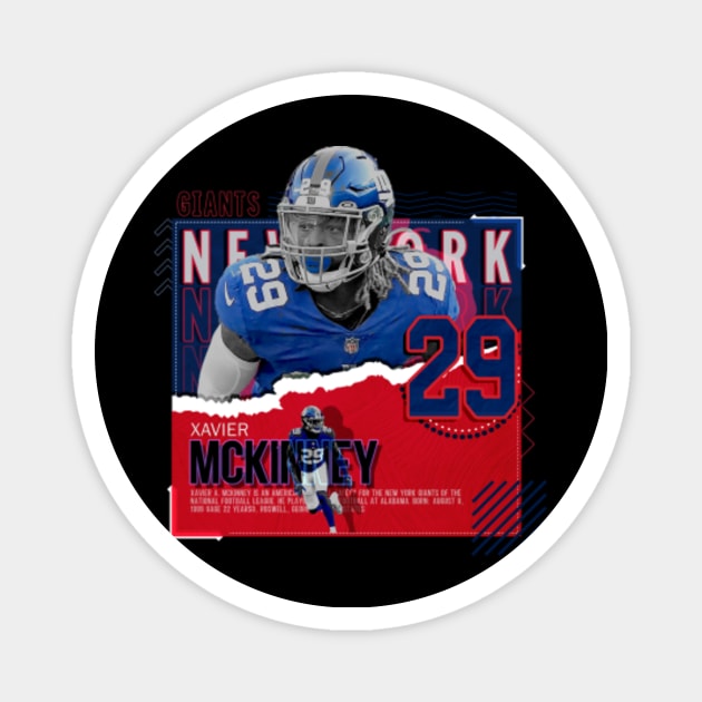 Xavier McKinney Football Paper Poster Giants - Xavier Mckinney - Magnet