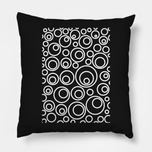 White on Black Circles Pillow