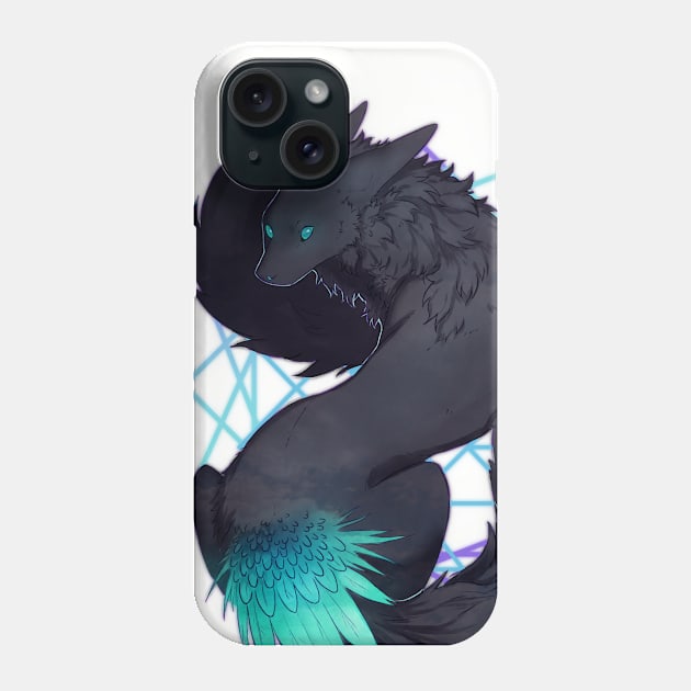 Black Wolf Phone Case by Lunaru