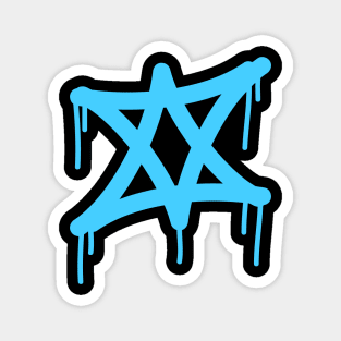 Israel flag david star graffiti tag style dripping tag iconic Magnet