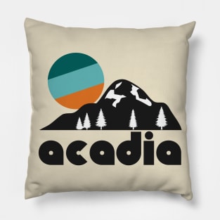 Retro Acadia ))(( Tourist Souvenir National Park Design Pillow