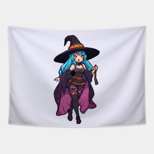 Anime girl witch halloween Tapestry