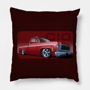 1980 Chevrolet C10 pickup in deep red Pillow