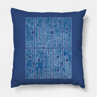 Cochabamba, Bolivia City Map Typography - Blueprint Pillow