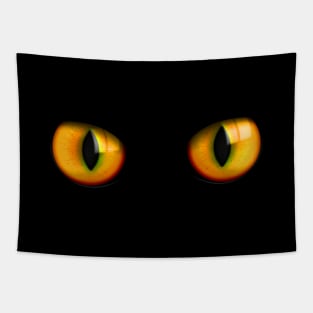 Halloween Glowing Eyes Cat Tapestry