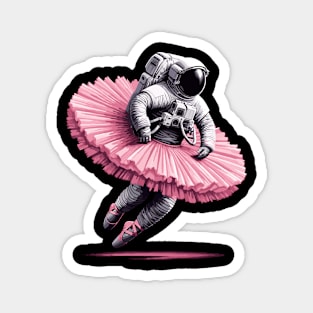 Cute Astronaut in Tutu Ballet Dancing Funny Ballet Magnet