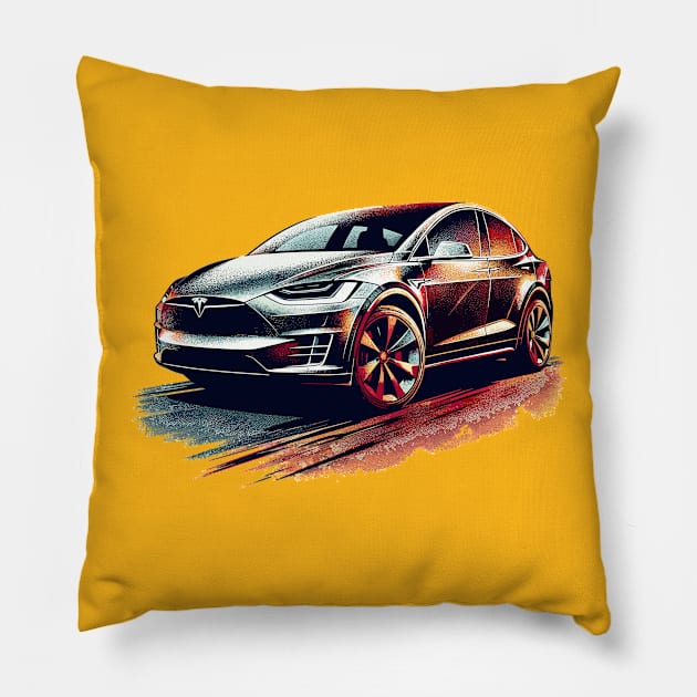 Tesla Model X Pillow by Vehicles-Art